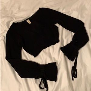 Black cropped knit sweater from Dolls Kill